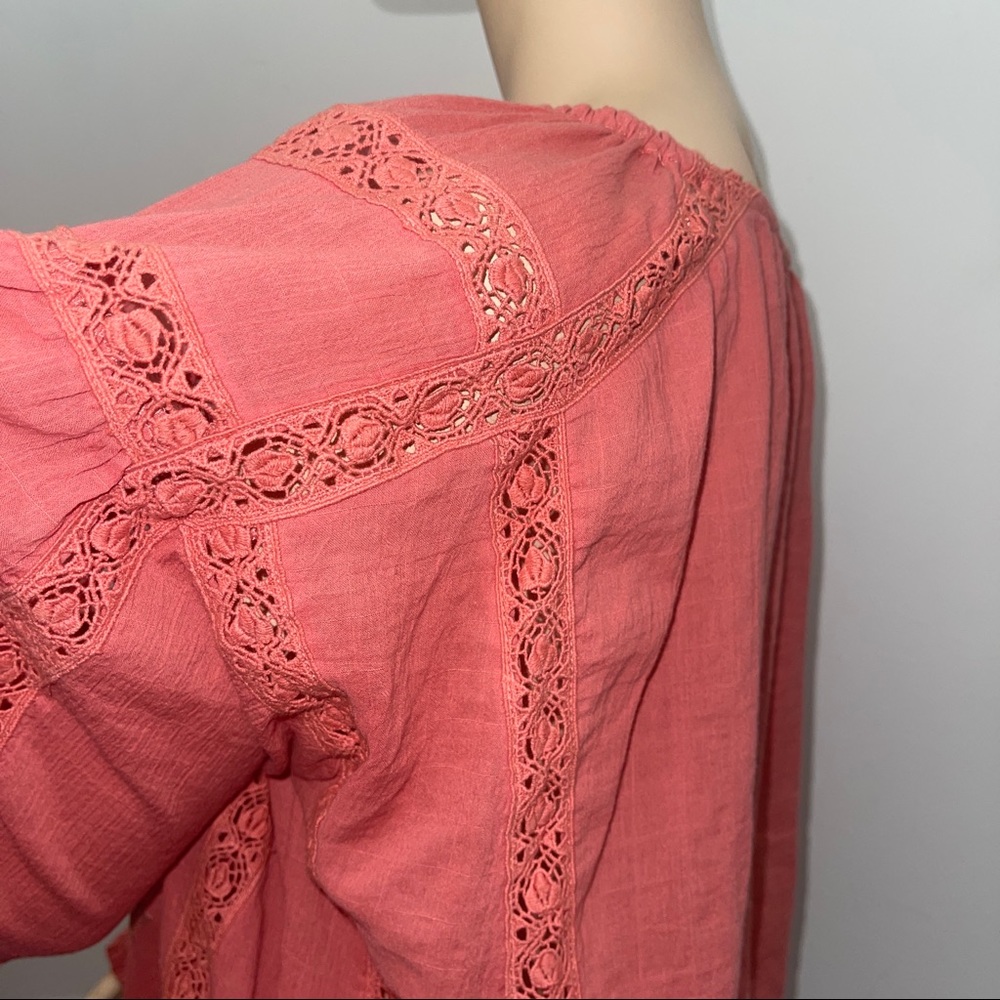 Free People Embroidered Boho Peasant Top Size Small - Picture 7 of 13
